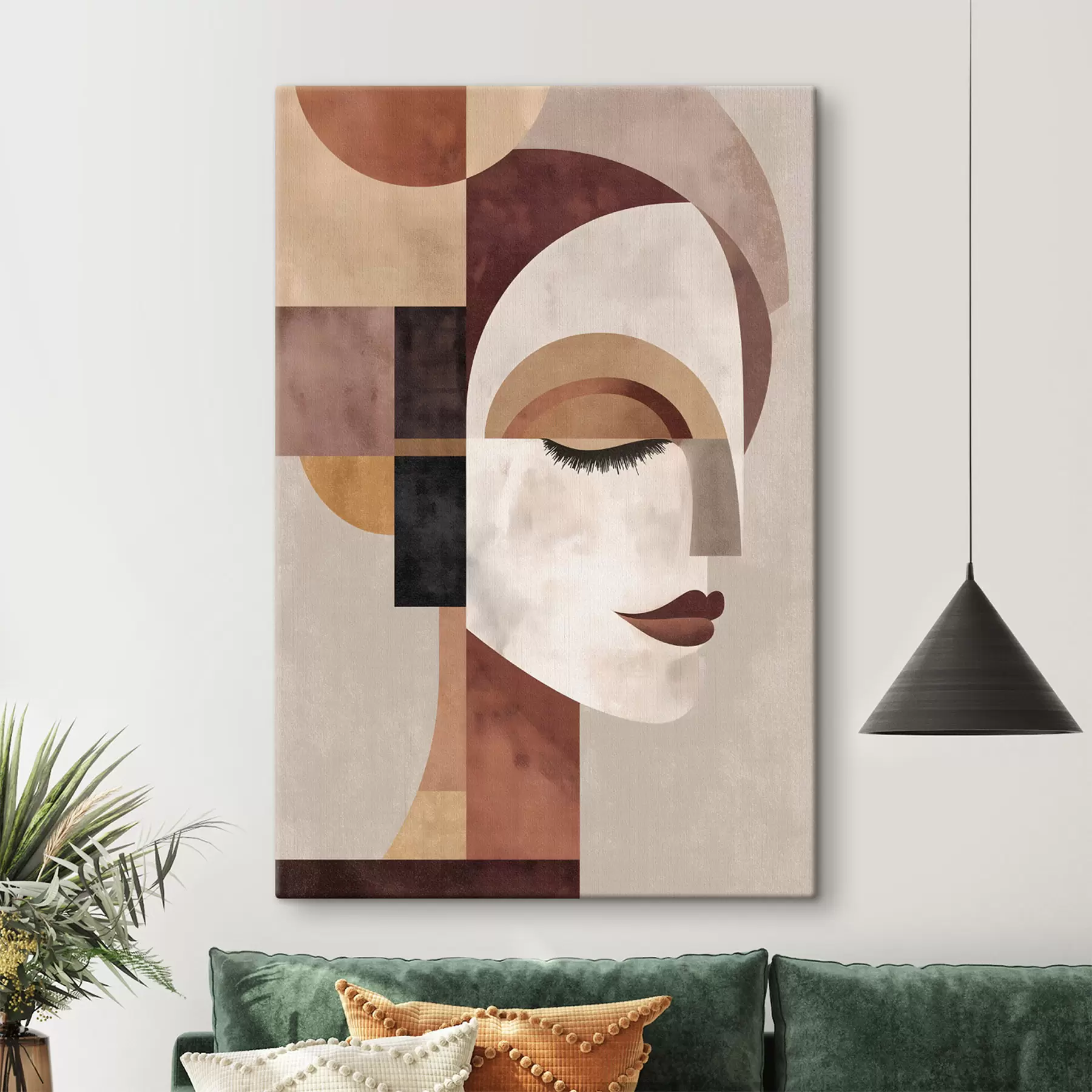 murales un rostro femenino abstracto de perfil s48523