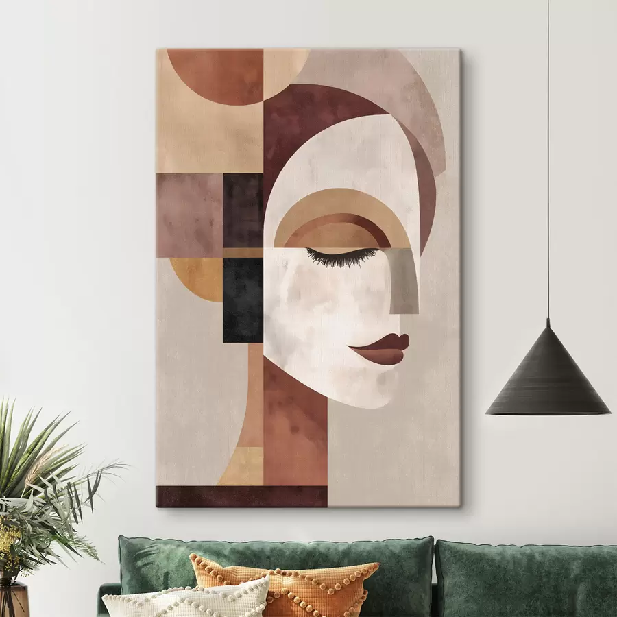 murales un rostro femenino abstracto de perfil s48523