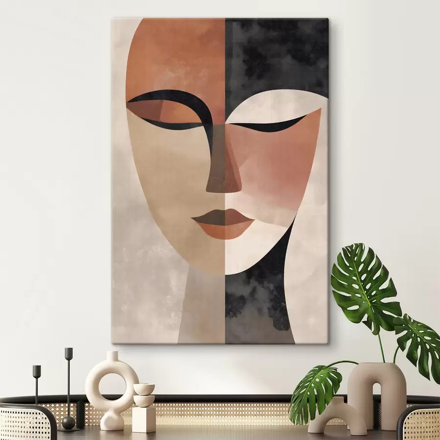 murales un rostro femenino abstracto de perfil s48524