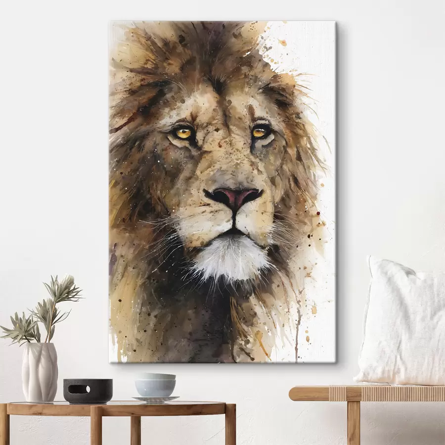 wall murals a mighty lion in watercolour style s48525