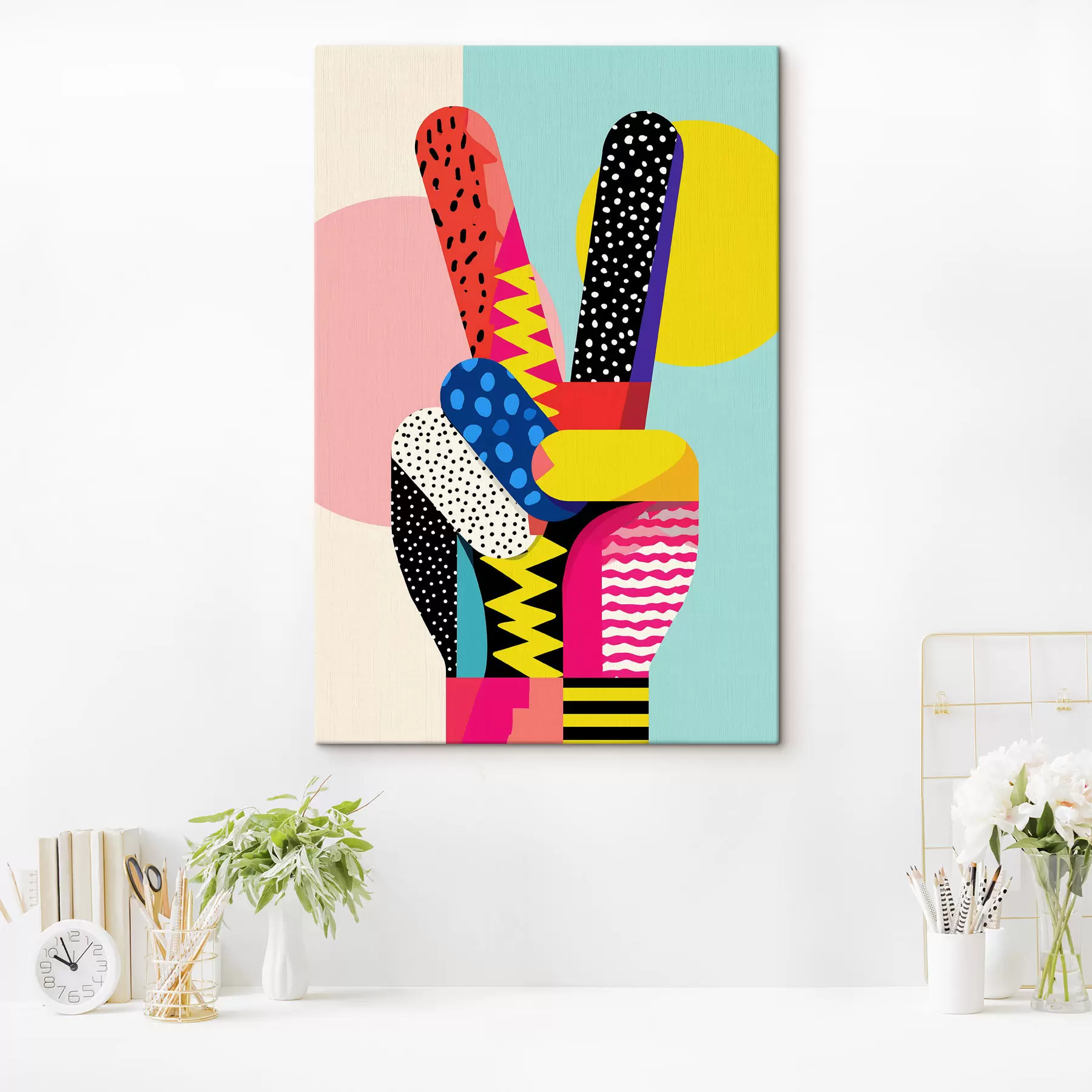 wall murals a stylised victory sign s48548
