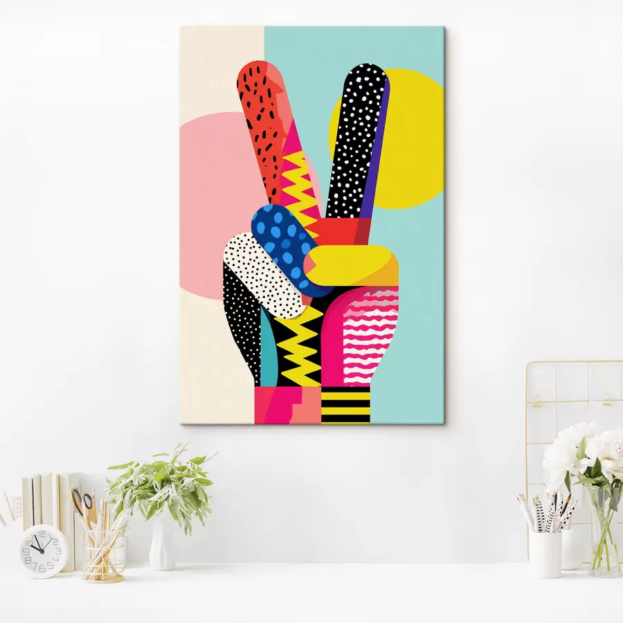 murales un gesto de victoria estilizado s48548