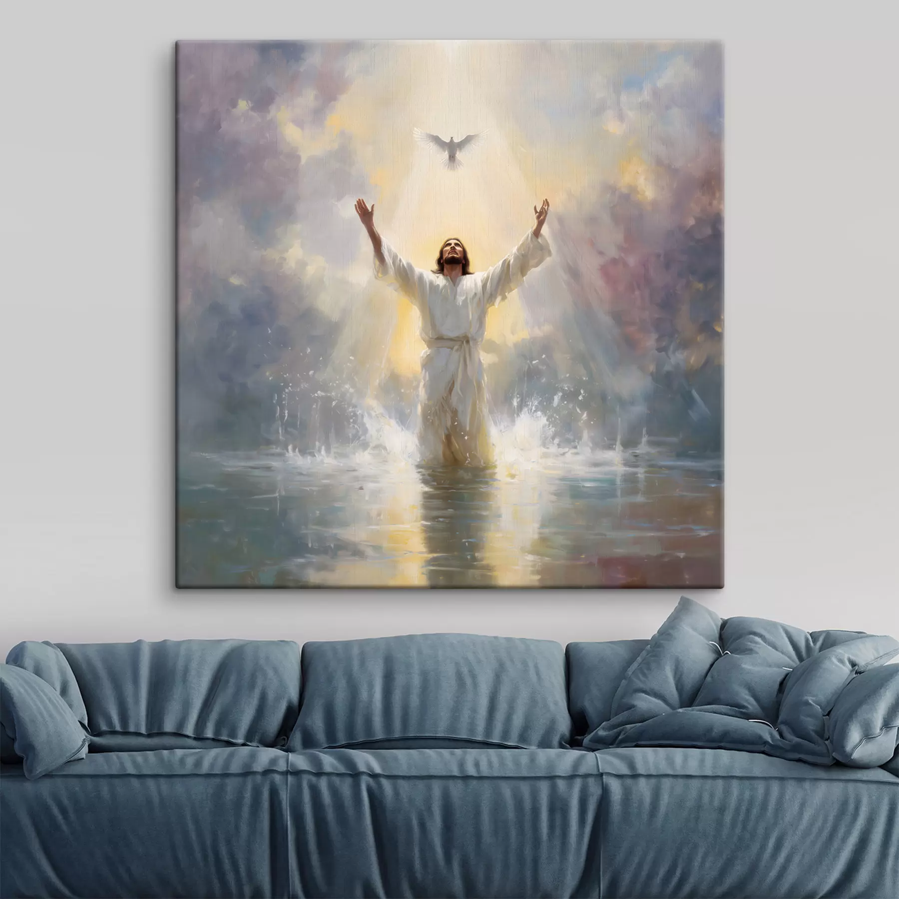 murales la imagen de Jesús en el agua s48550