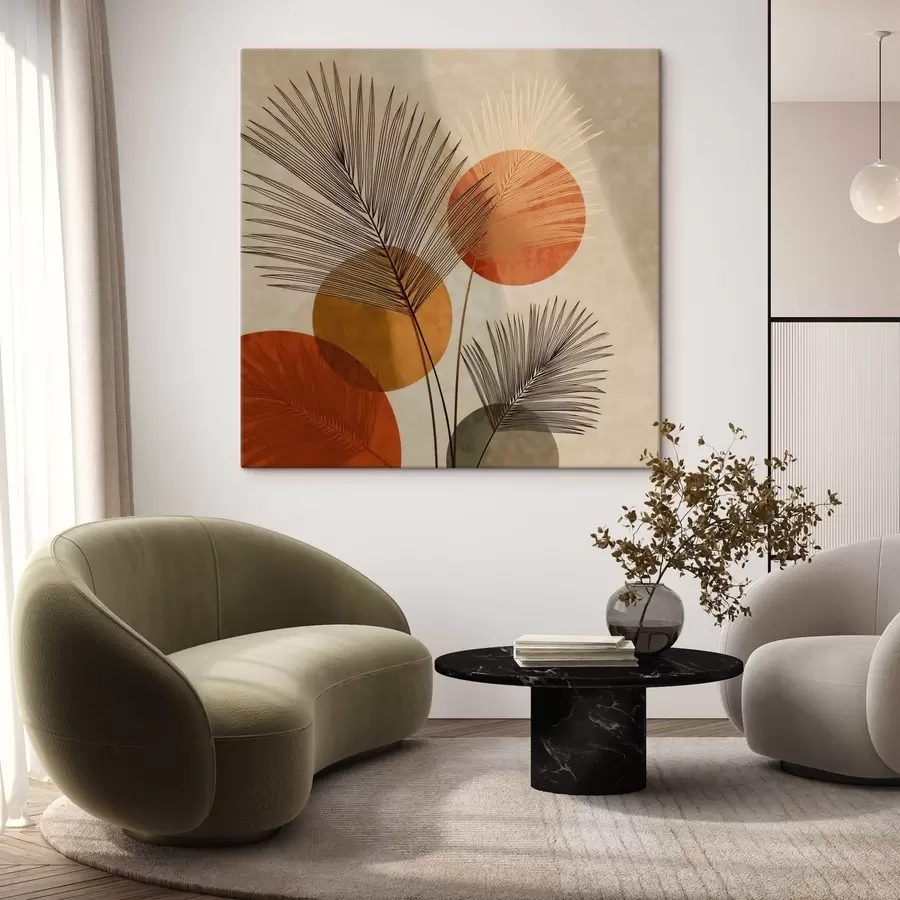 murales Hojas de palmera abstractas s48557