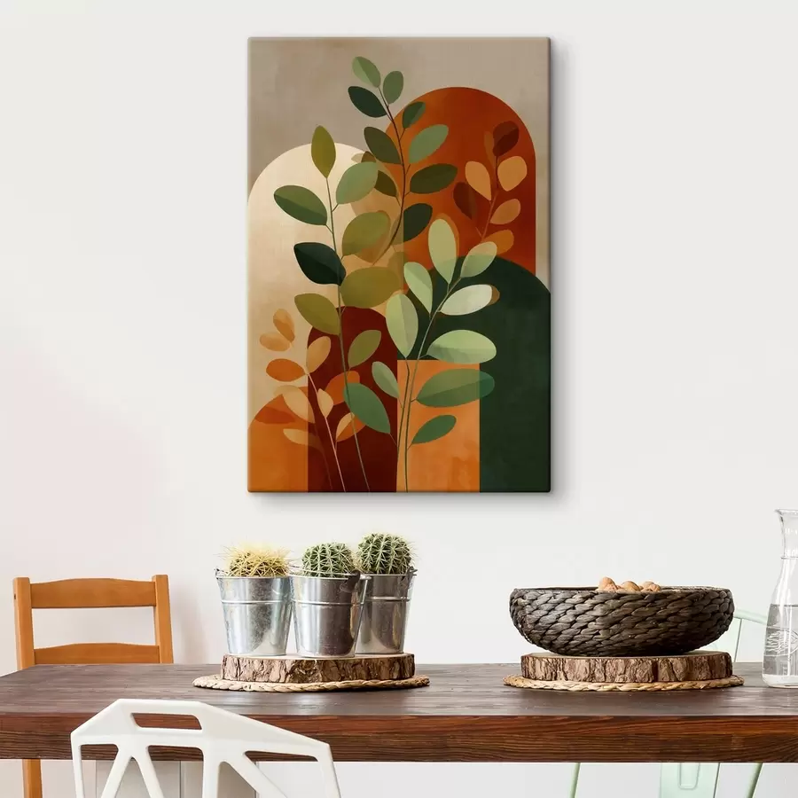 murales Hojas de plantas abstractas s48560