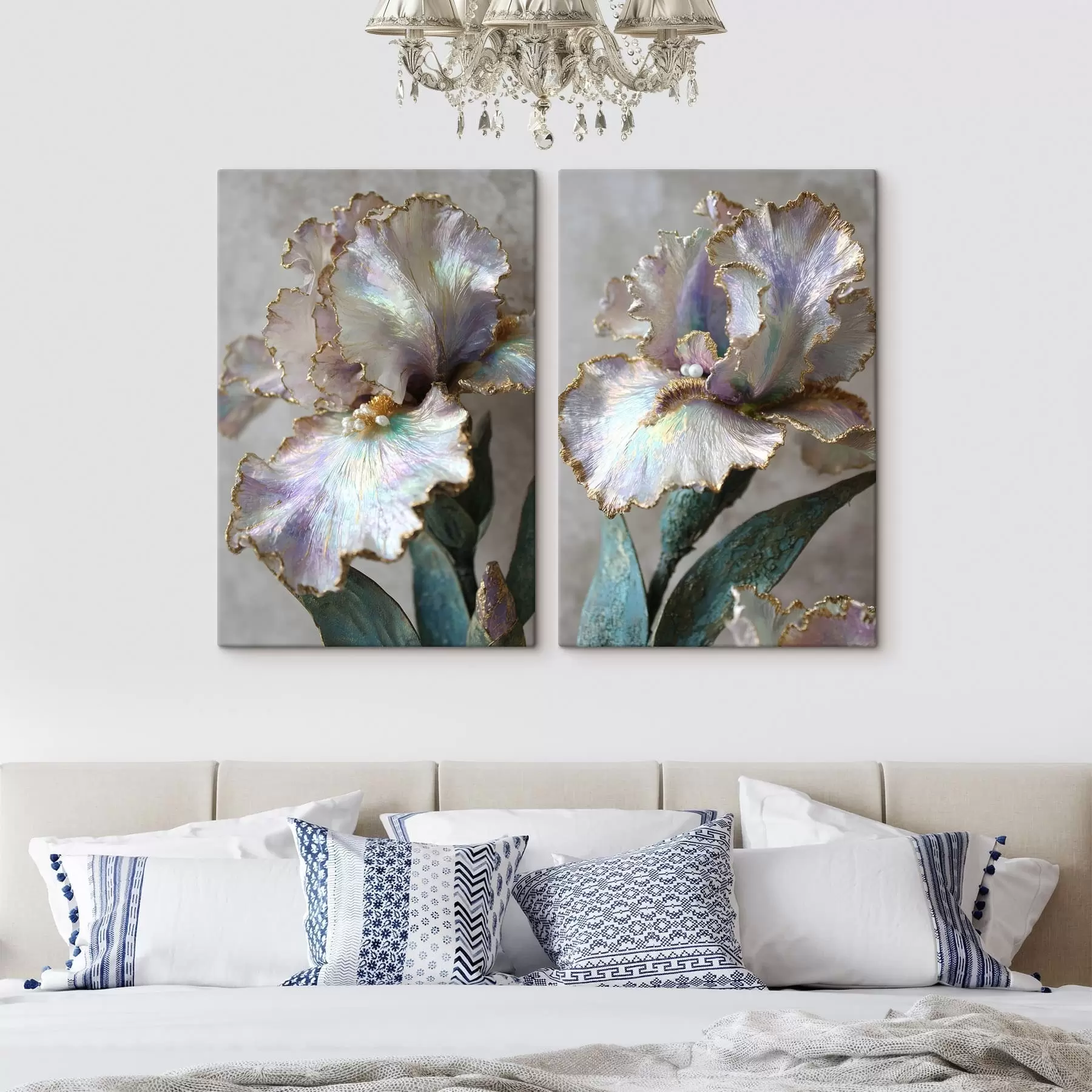 wall murals an iris flowers in a decorative style m30264