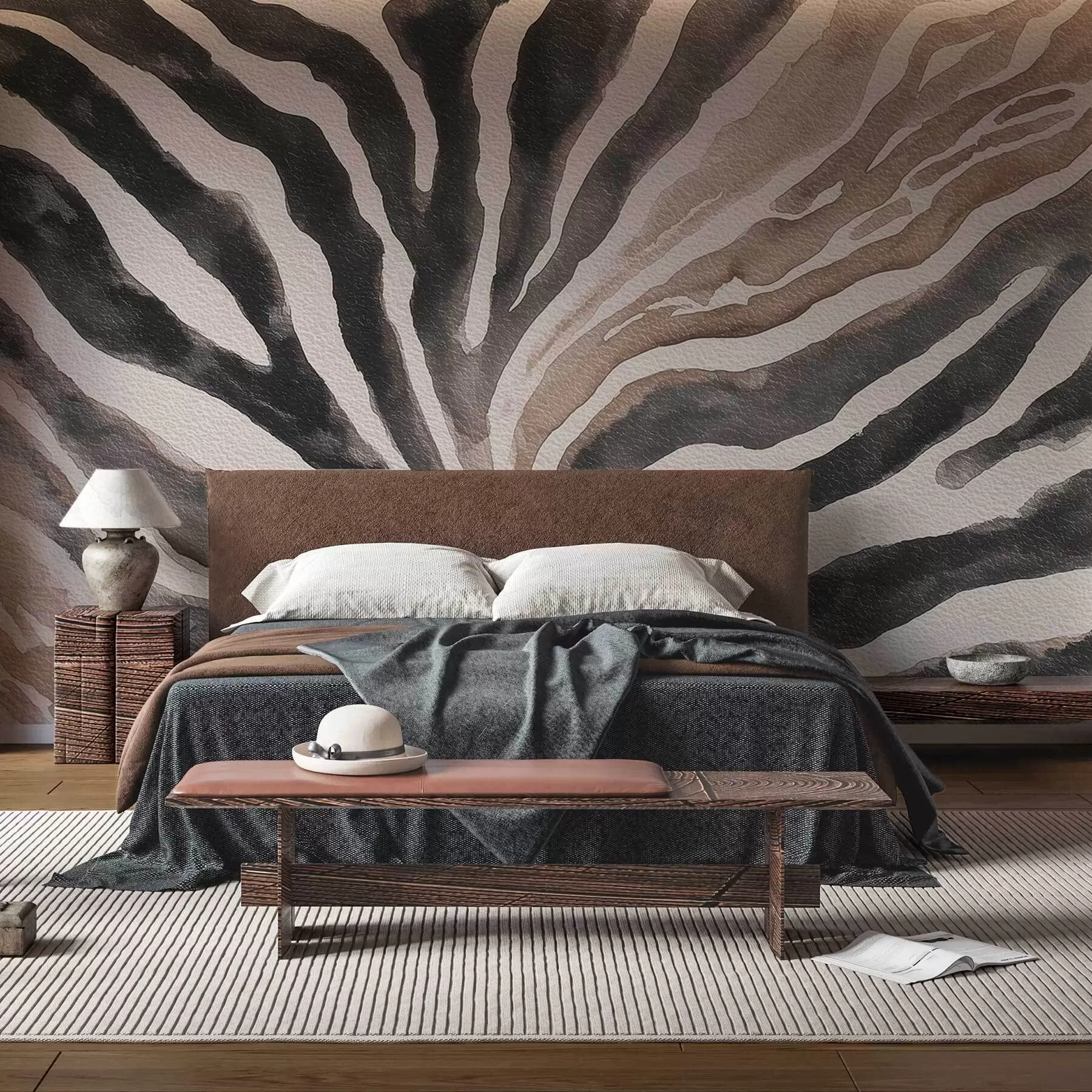 murales Abstracción suave con texturas naturales en tonos neutros w09801