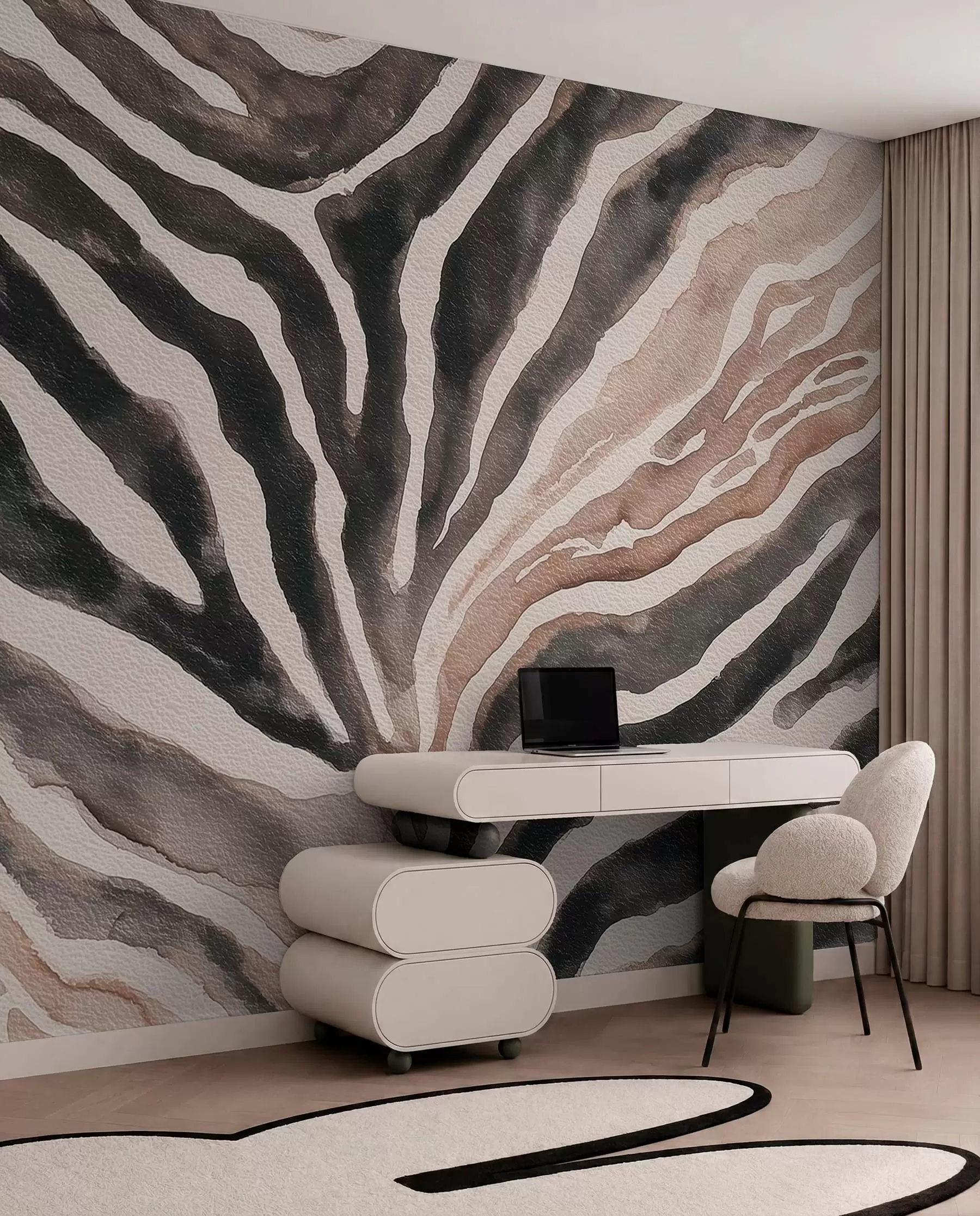 Wall Mural Photo Wallpaper Soft abstraction with natural textures in neutral tones w09801