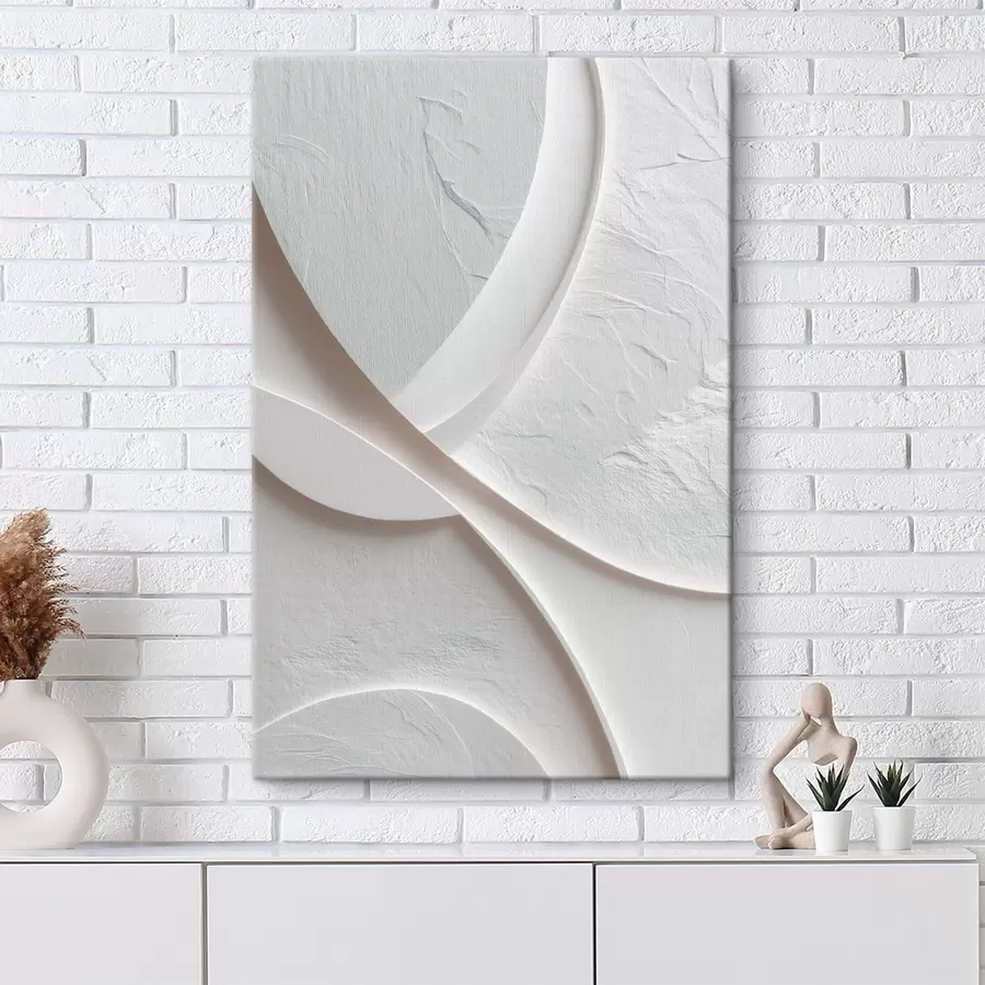 murales Panel decorativo con líneas suaves y textura de piedra sobre un fondo claro s48192