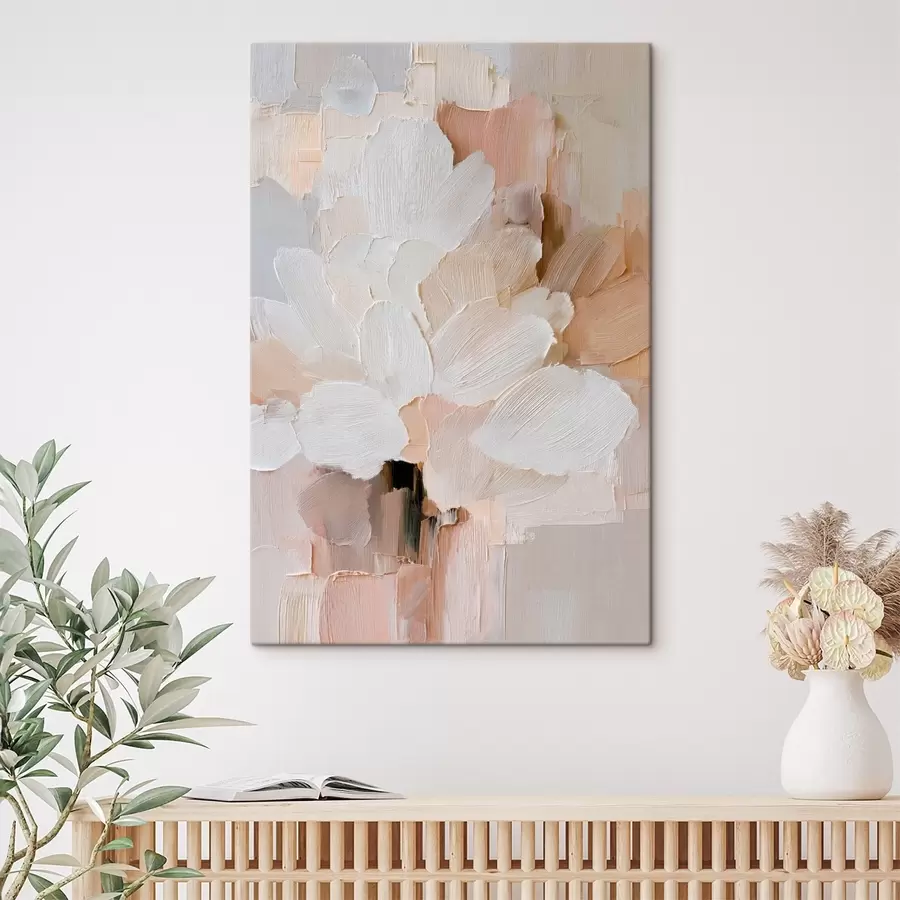 wall murals Stylized floral illustration with thick brushstroke effect s48193