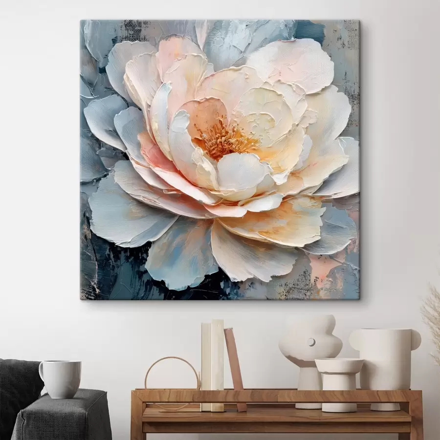 wall murals Close-up of a flower with expressive textured brushstrokes in contemporary painting style s48198