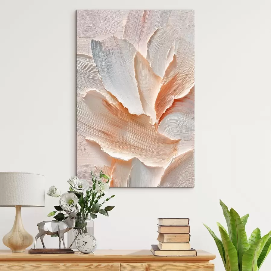 wall murals Abstract composition in light tones with pronounced brushstroke texture s48199