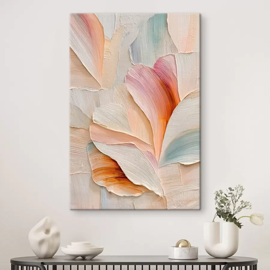 wall murals Artistic illustration with volumetric petals in contemporary painting style s48201