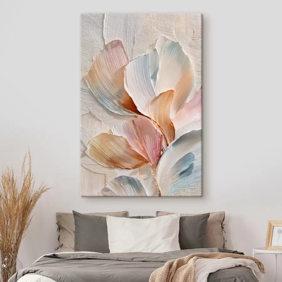 murales Composición estilizada con efecto de pinceladas gruesas sobre un fondo claro s48203