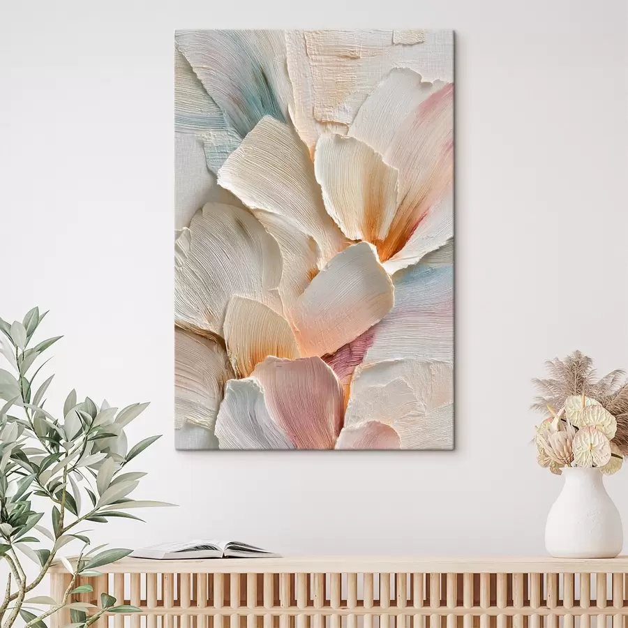 wall murals Abstract floral composition in light tones in oil painting style s48204