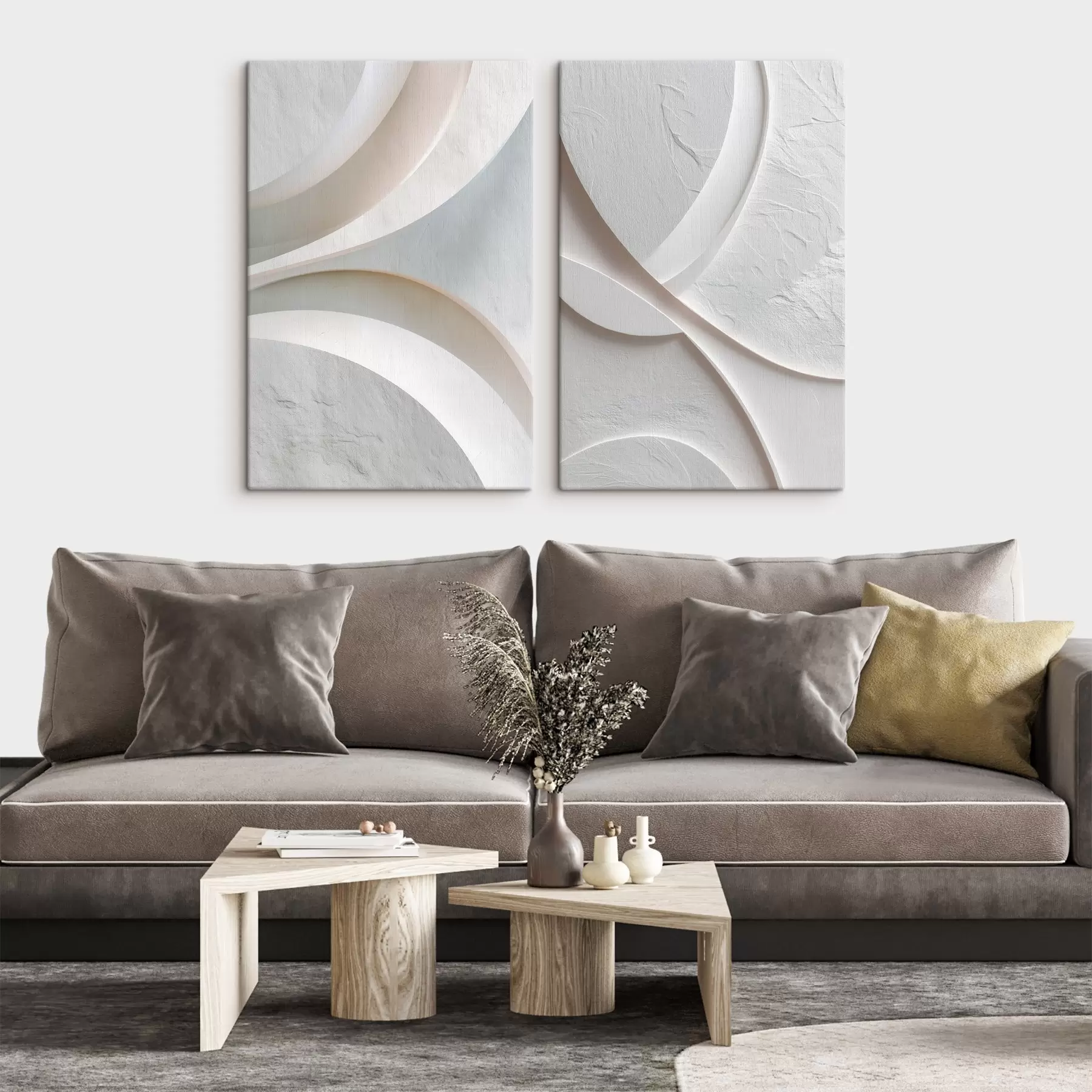 murales Composición abstracta con líneas suaves y textura de piedra en estilo de bajorrelieve contemporáneo m30136