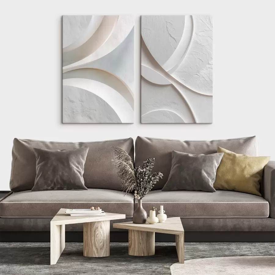 murales Composición abstracta con líneas suaves y textura de piedra en estilo de bajorrelieve contemporáneo m30136