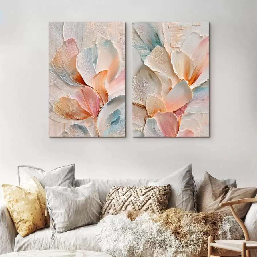wall murals Volumetric decorative petals with pronounced texture in contemporary art style m30144