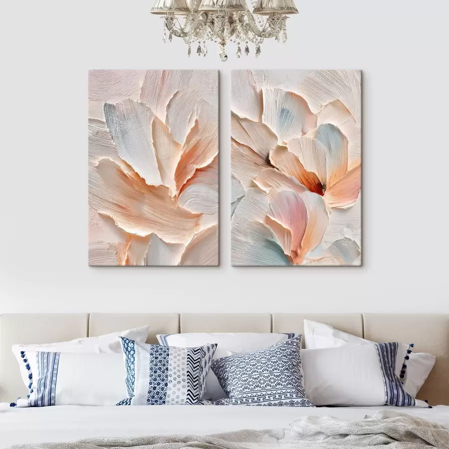 wall murals Abstract floral composition in pastel tones in oil painting style m30145