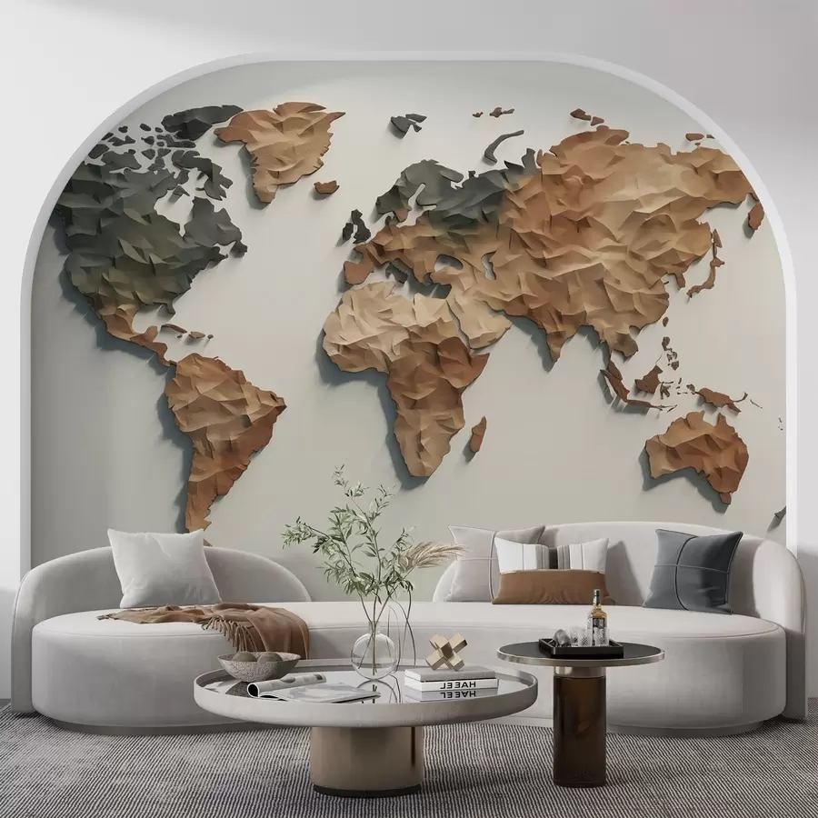 Wall Mural Photo Wallpaper Abstract World Map w05342