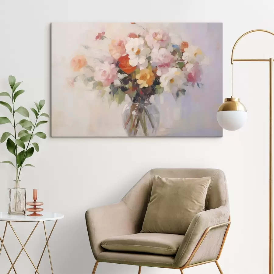 murales Un ramo de flores imitación de pintura s48587