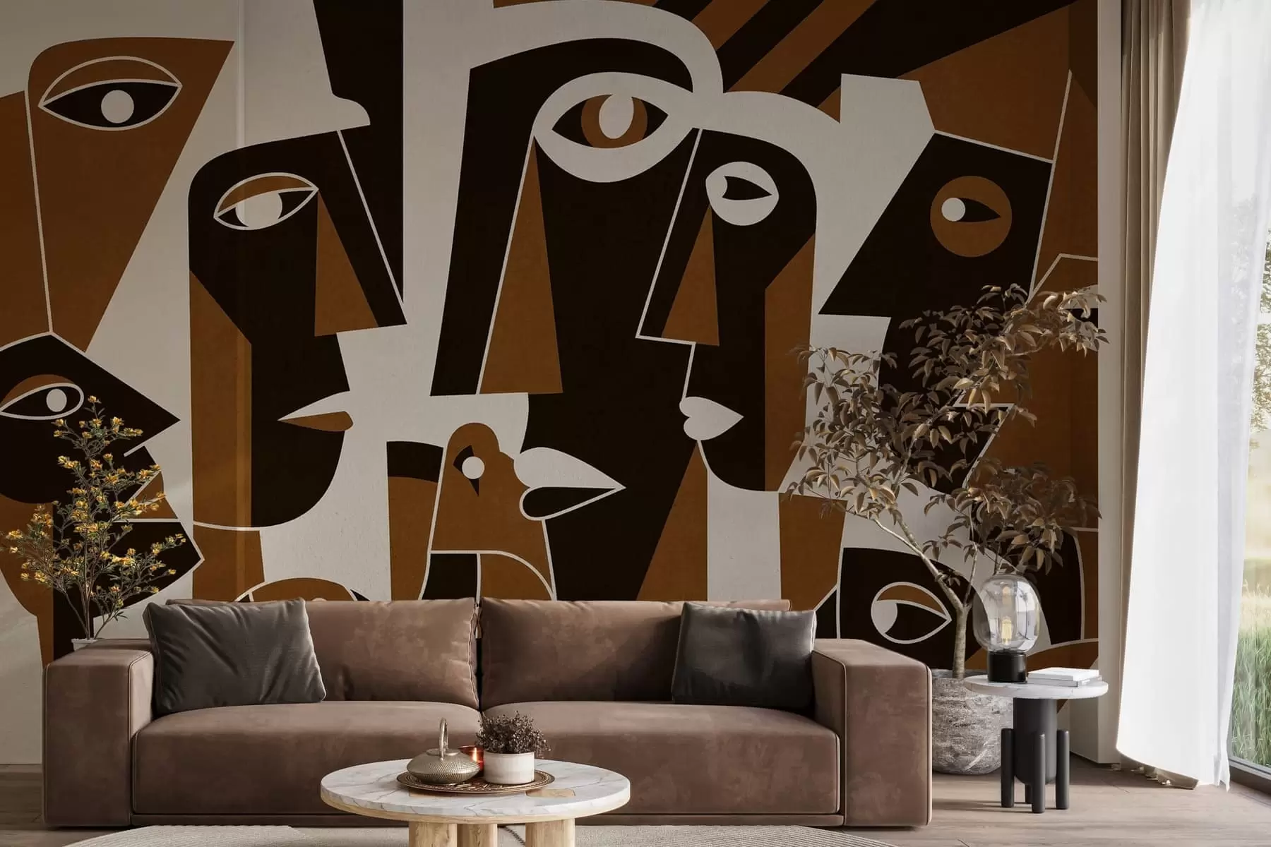 peintures murales Visages de style africain w05446