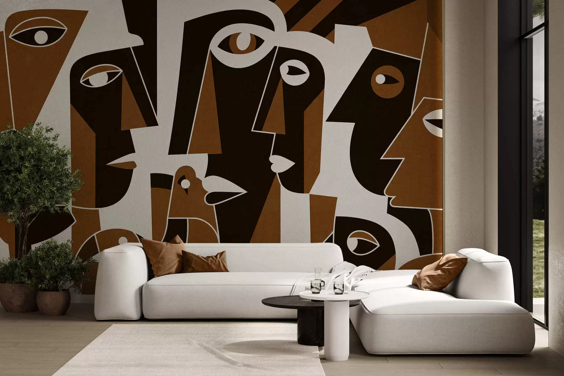 Wall Mural Photo Wallpaper Faces in african style w05446