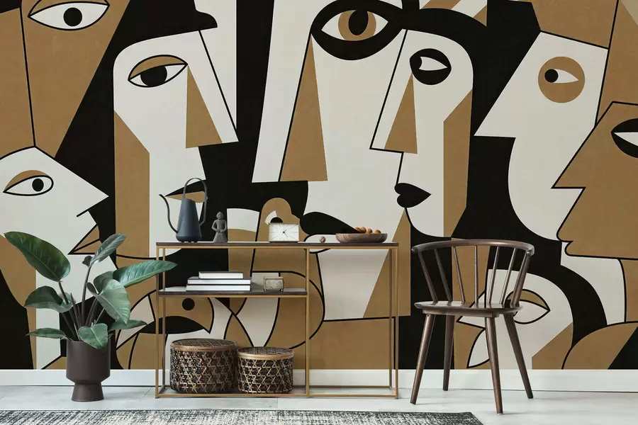 wall murals Faces in african style w05446v2