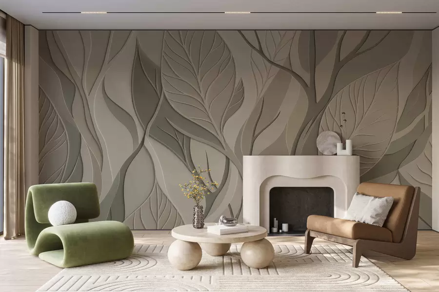 murales Hojas entrecruzadas w05448