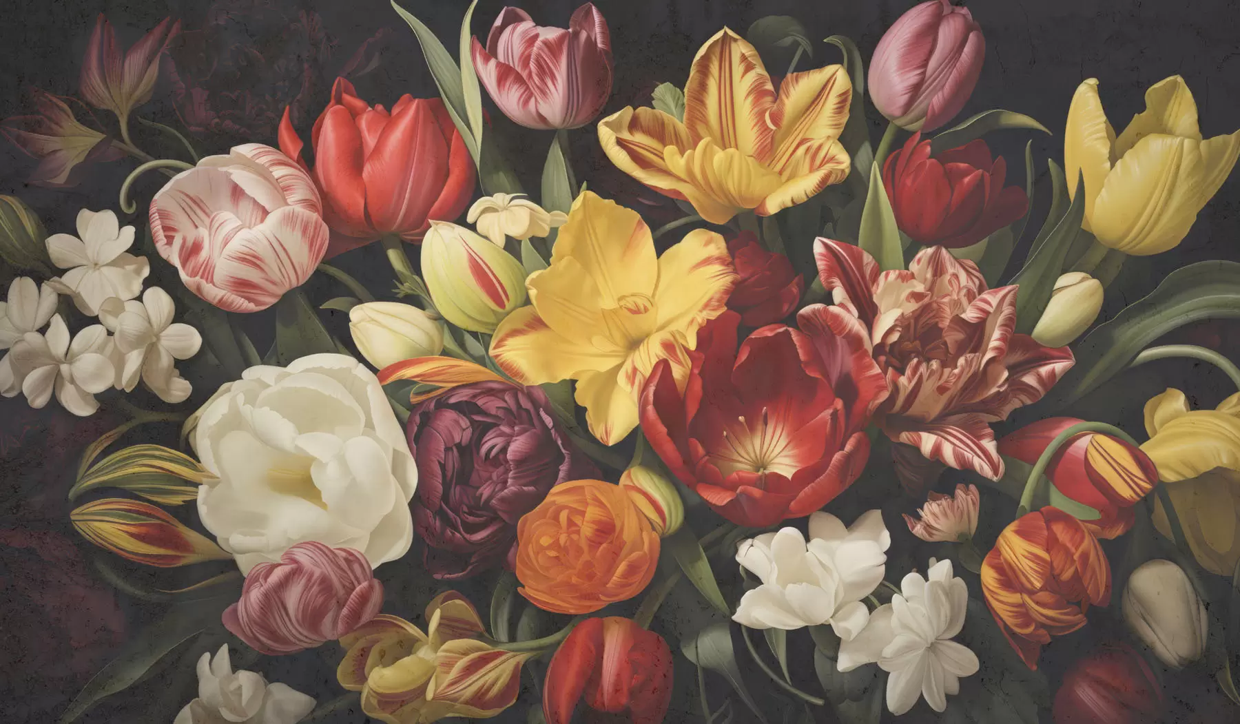 peintures murales Bouquet grunge vintage w05451