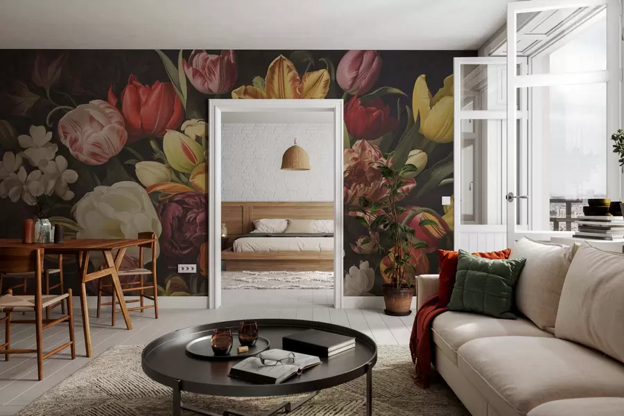 peintures murales Bouquet grunge vintage w05451