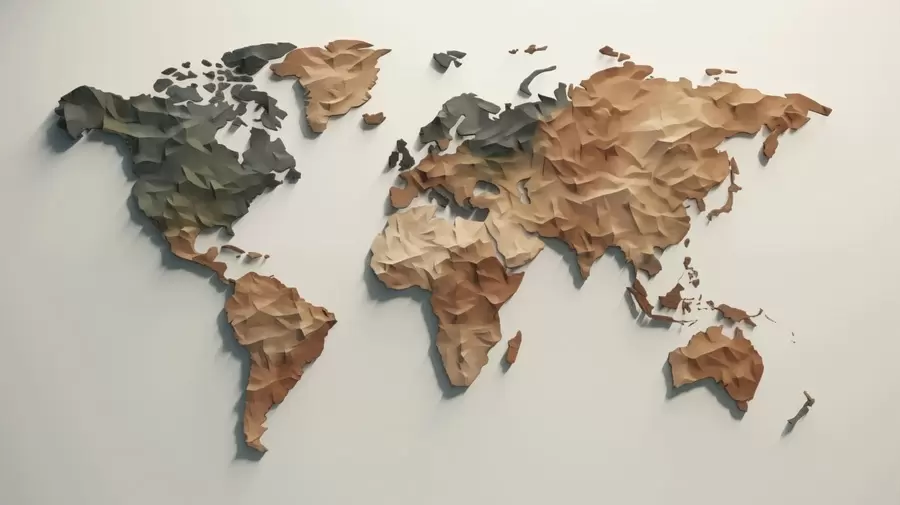 wall murals Abstract World Map c00011