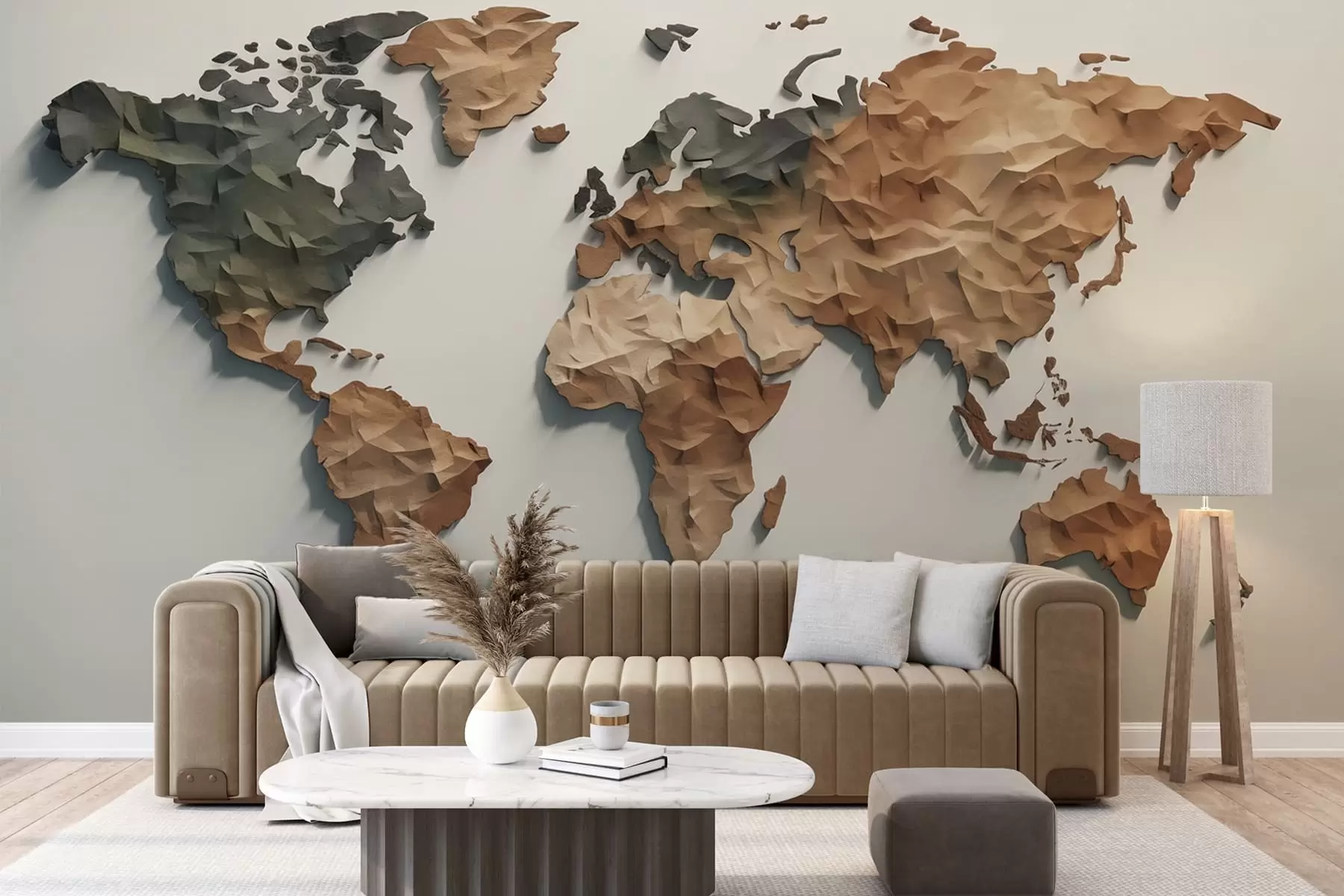 Wall Mural Photo Wallpaper Abstract World Map c00011