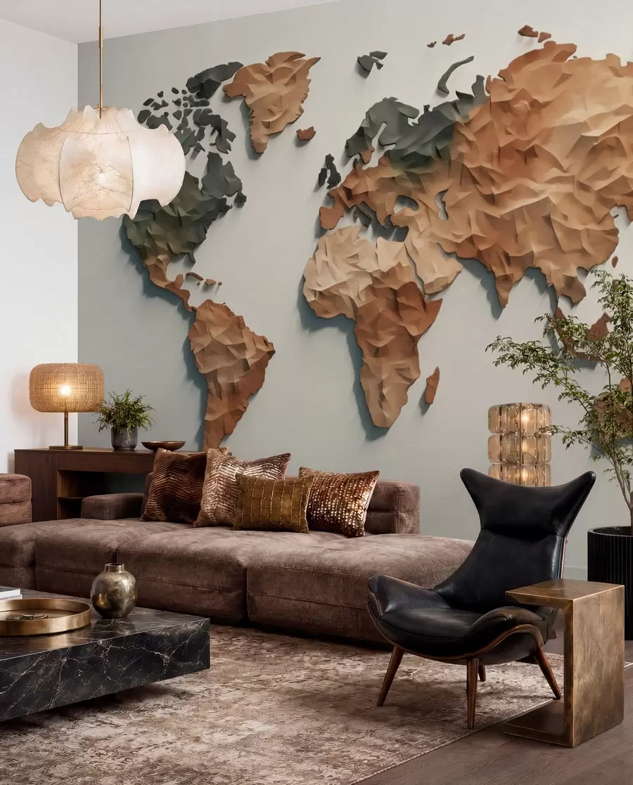 wall murals Abstract World Map c00011