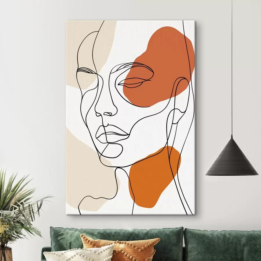 murales Rostros abstractos, dibujo lineal s48569