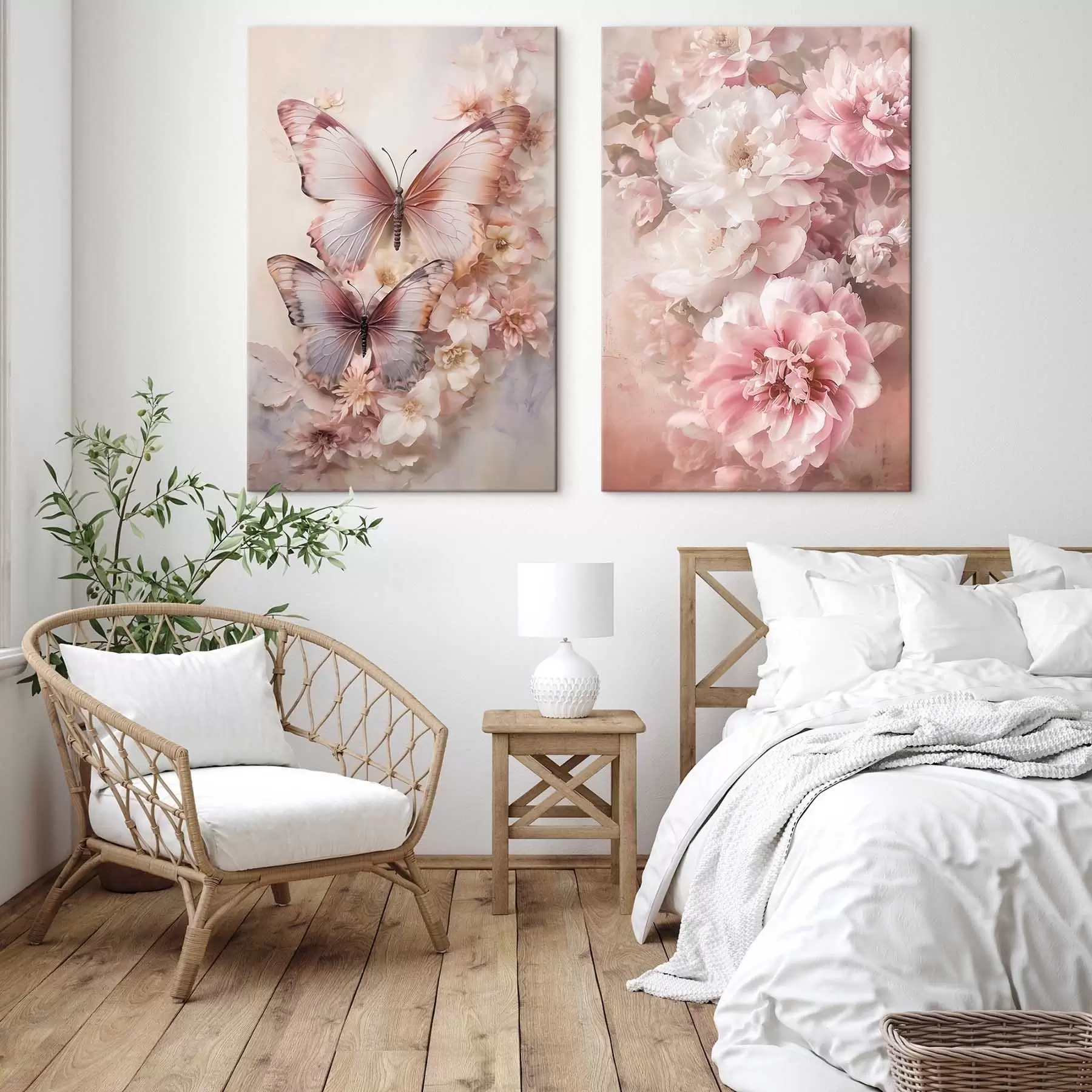 wall murals Pink flowers, romantic style m30268