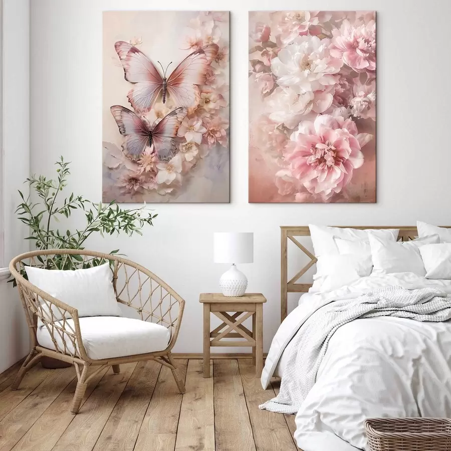 murales Flores rosas, estilo romántico m30268