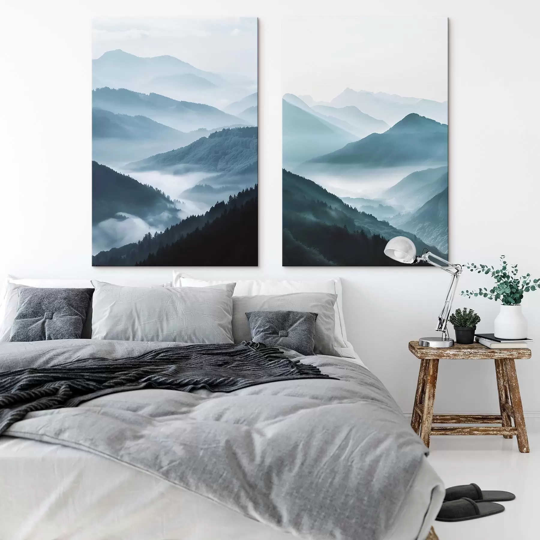 wall murals Mountains in fog, expanding space m30269