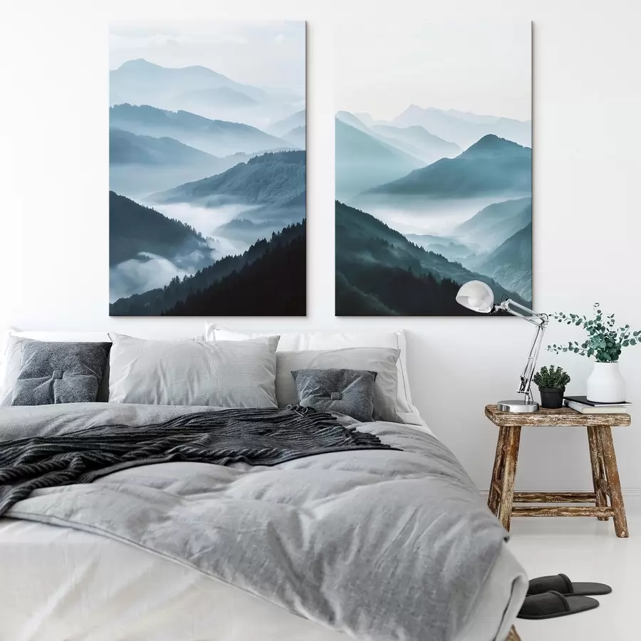 wall murals Mountains in fog, expanding space m30269
