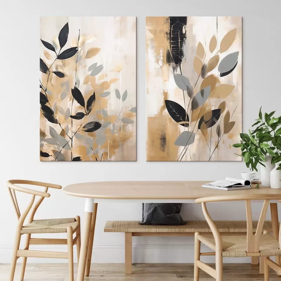wall murals An abstraction with a branch of leaves m30253
