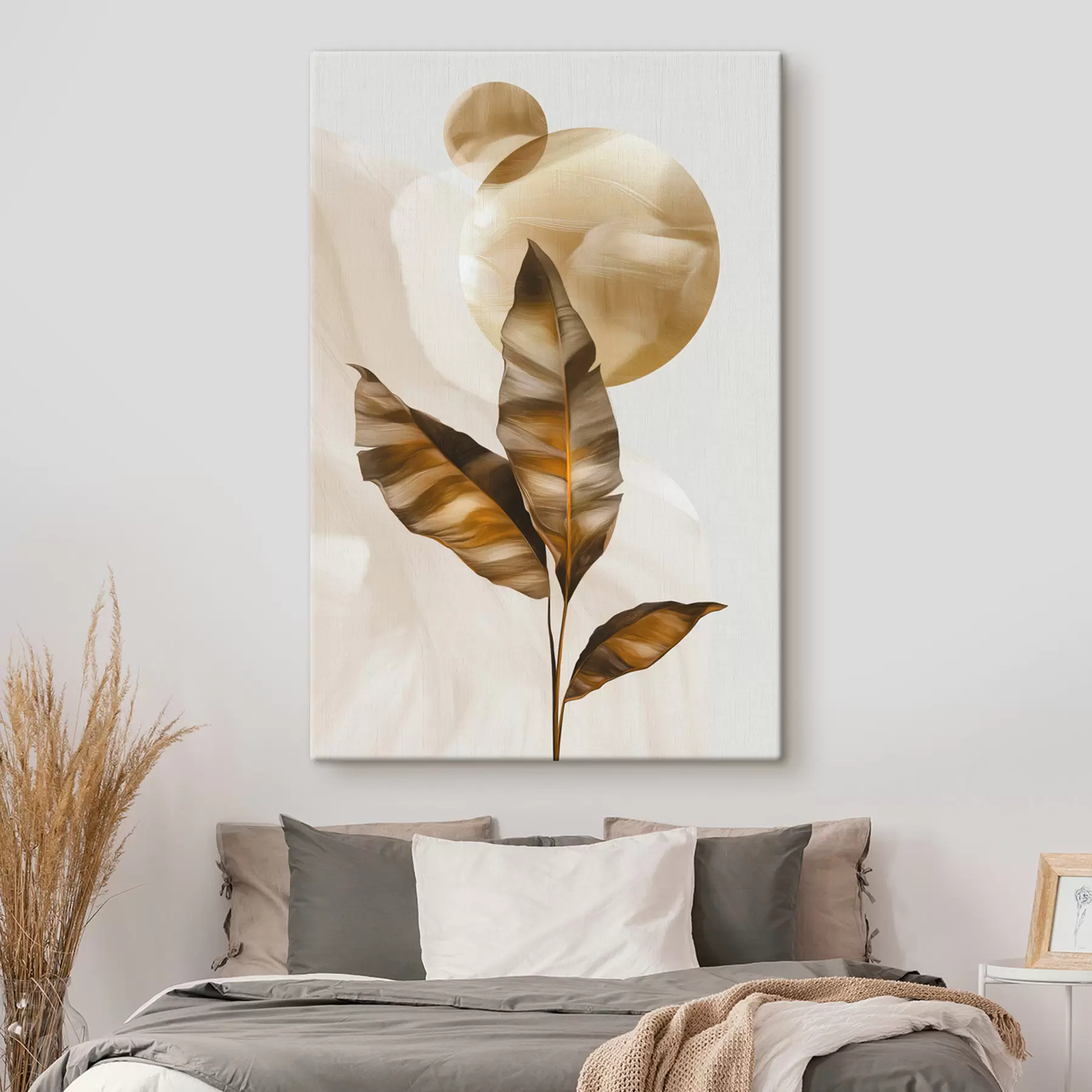 wall murals An abstract composition of leaves and circles s48614