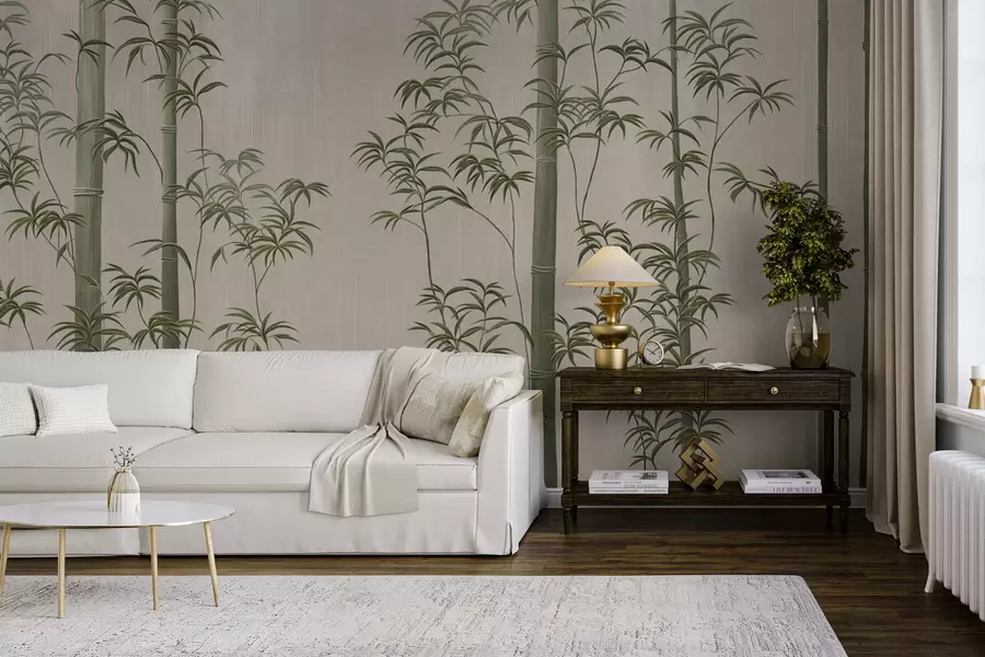 wall murals Light green bamboo  w05120v1