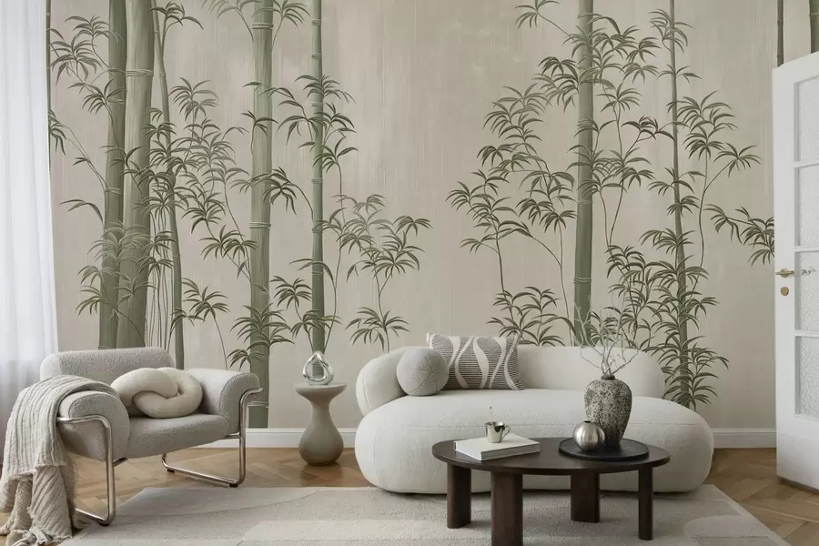 Wall Mural Photo Wallpaper Light green bamboo  w05120v1