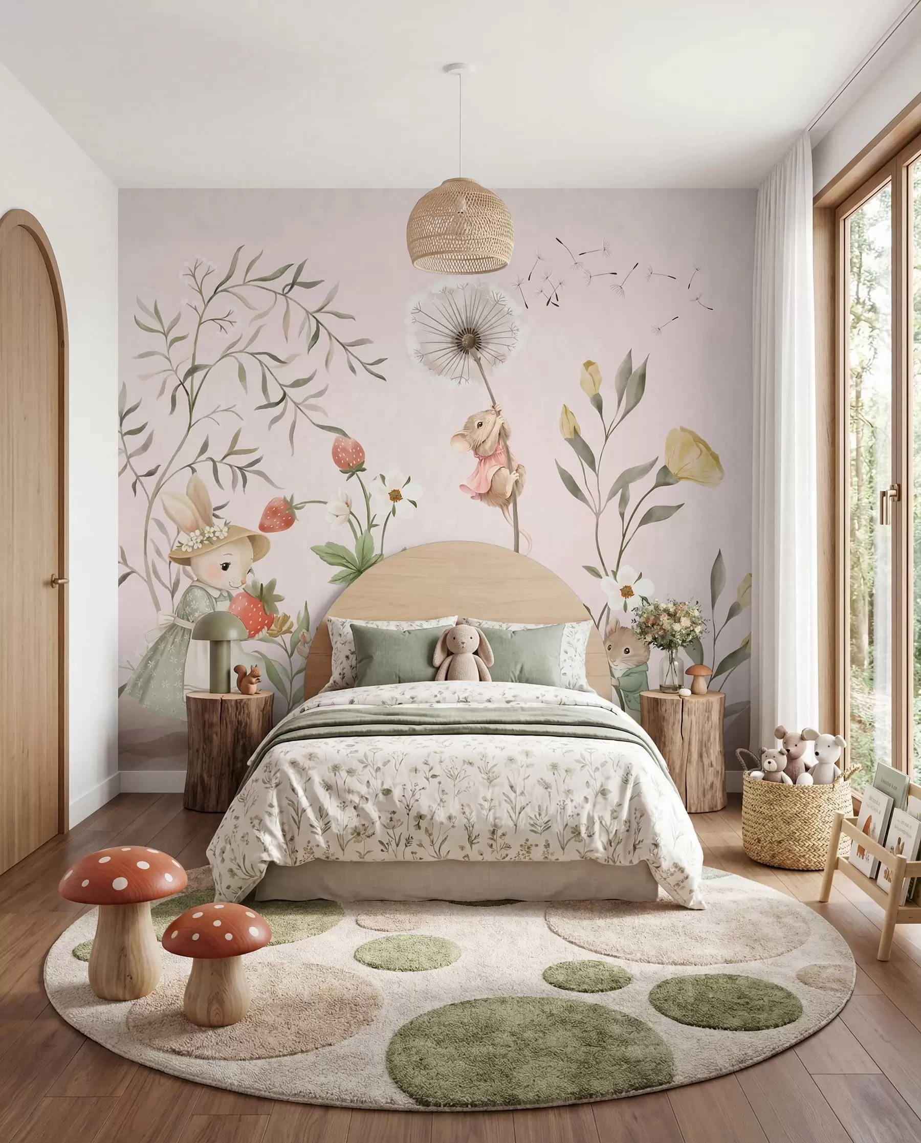 wall murals Little Meadow Lives in Rose w05422v1