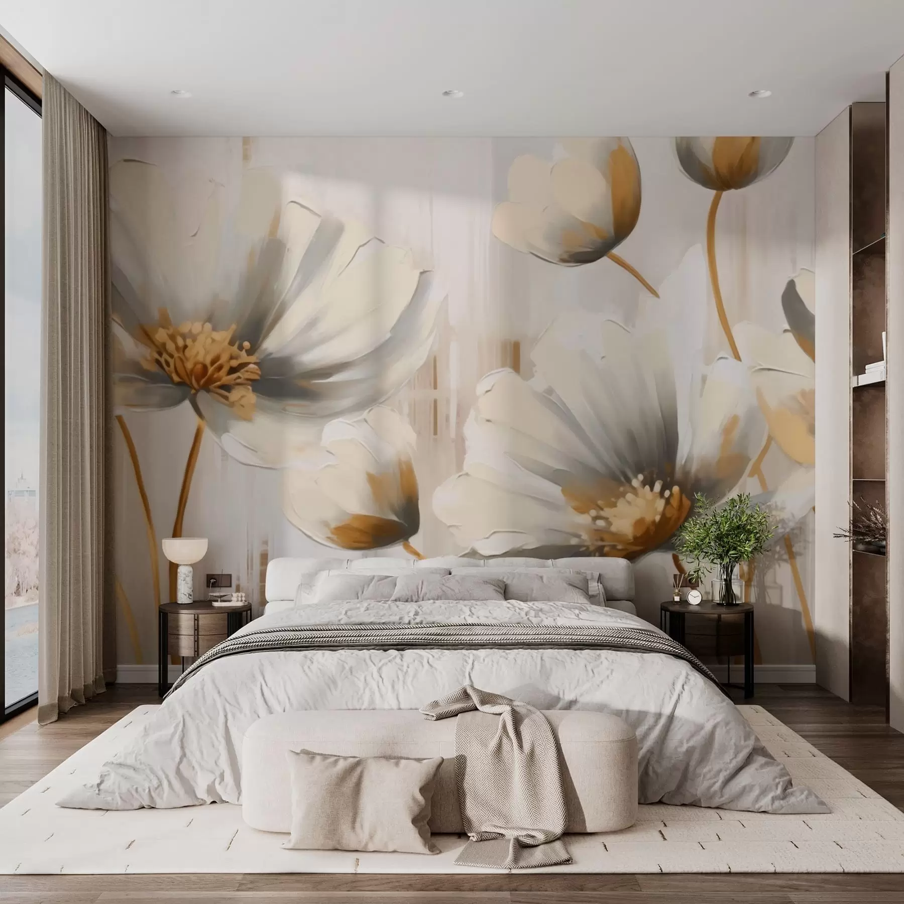 peintures murales Fleurs classiques w05112