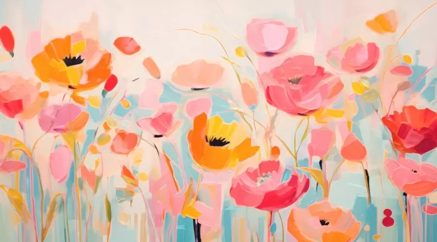 peintures murales Poppy w05380