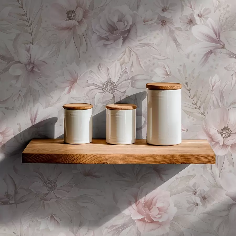 Wall Mural Photo Wallpaper Light pattern with large delicate flowers a01133