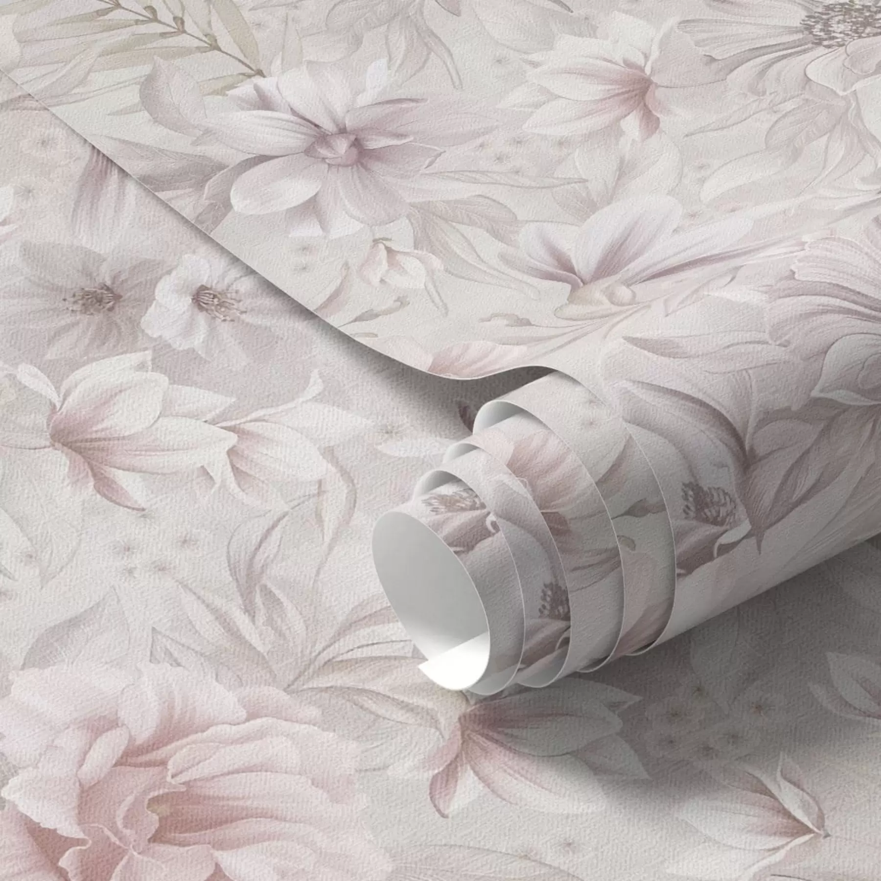 Wall Mural Photo Wallpaper Light pattern with large delicate flowers a01133