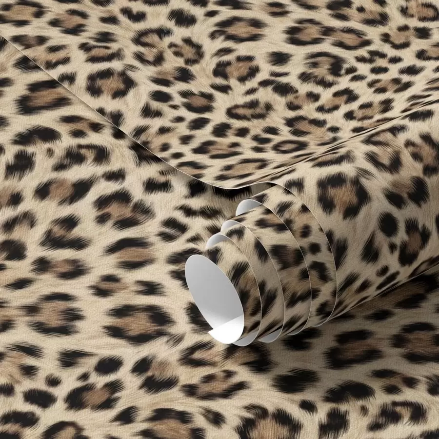 murales Estampado de leopardo con manchas sobre fondo claro a01151