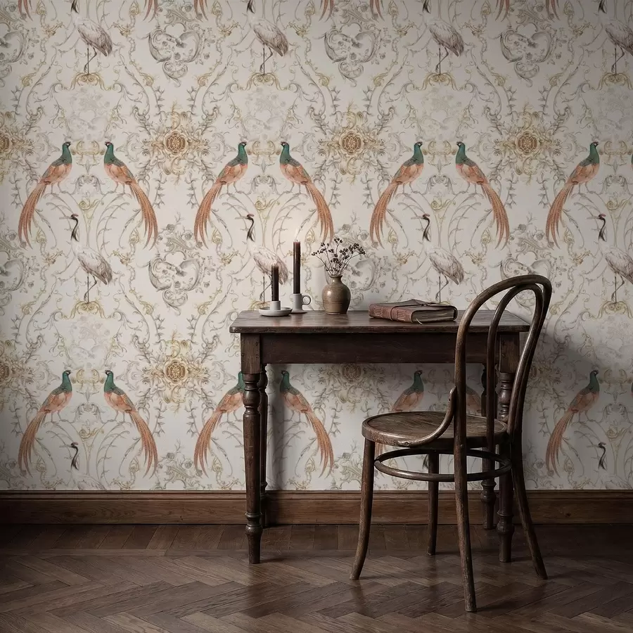 Wall Mural Photo Wallpaper Ornamental pattern with birds and motifs a01156